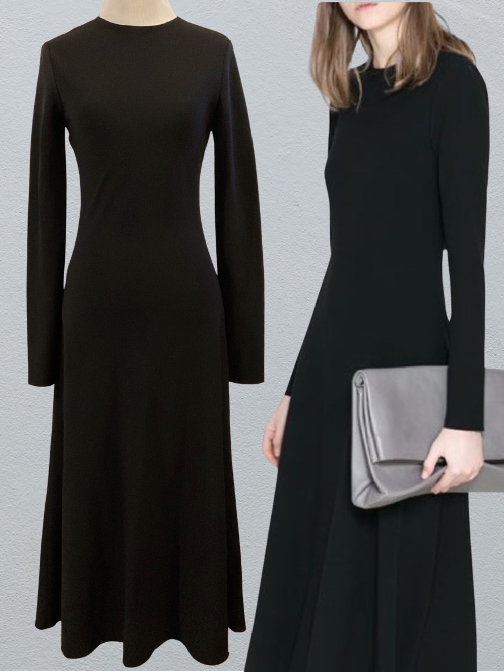 Zara Studio Long Sleeve Black Midi/Maxi Dress Small